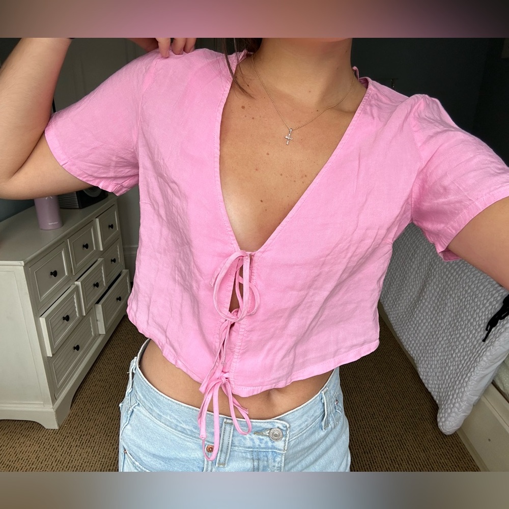 SOLD Light Pink Zara Tie Top Size XS